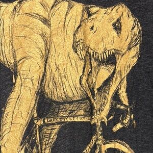 Dark Cycle Clothing T-Rex on a‎ Bicycle T-Shirt